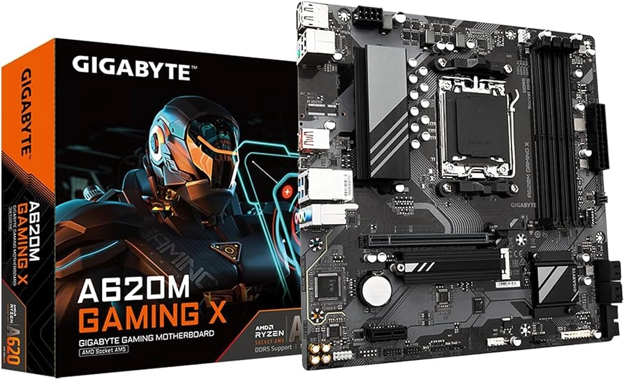 GIGABYTE AMD MB A620M GAMING X, 4*DDR5 8000MHz, PCIe 4.0 x4 M.2, GbE LAN, RAID, DP/HDMI, AM5